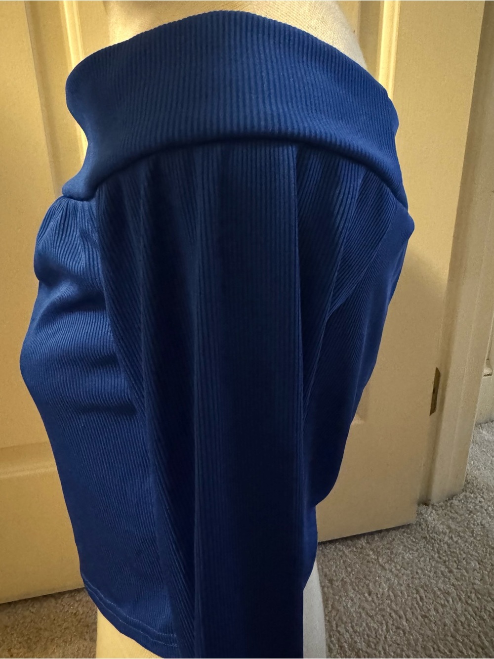 SHEIN Blue Ribbed Polyester Top - L - Picture 3 of 6
